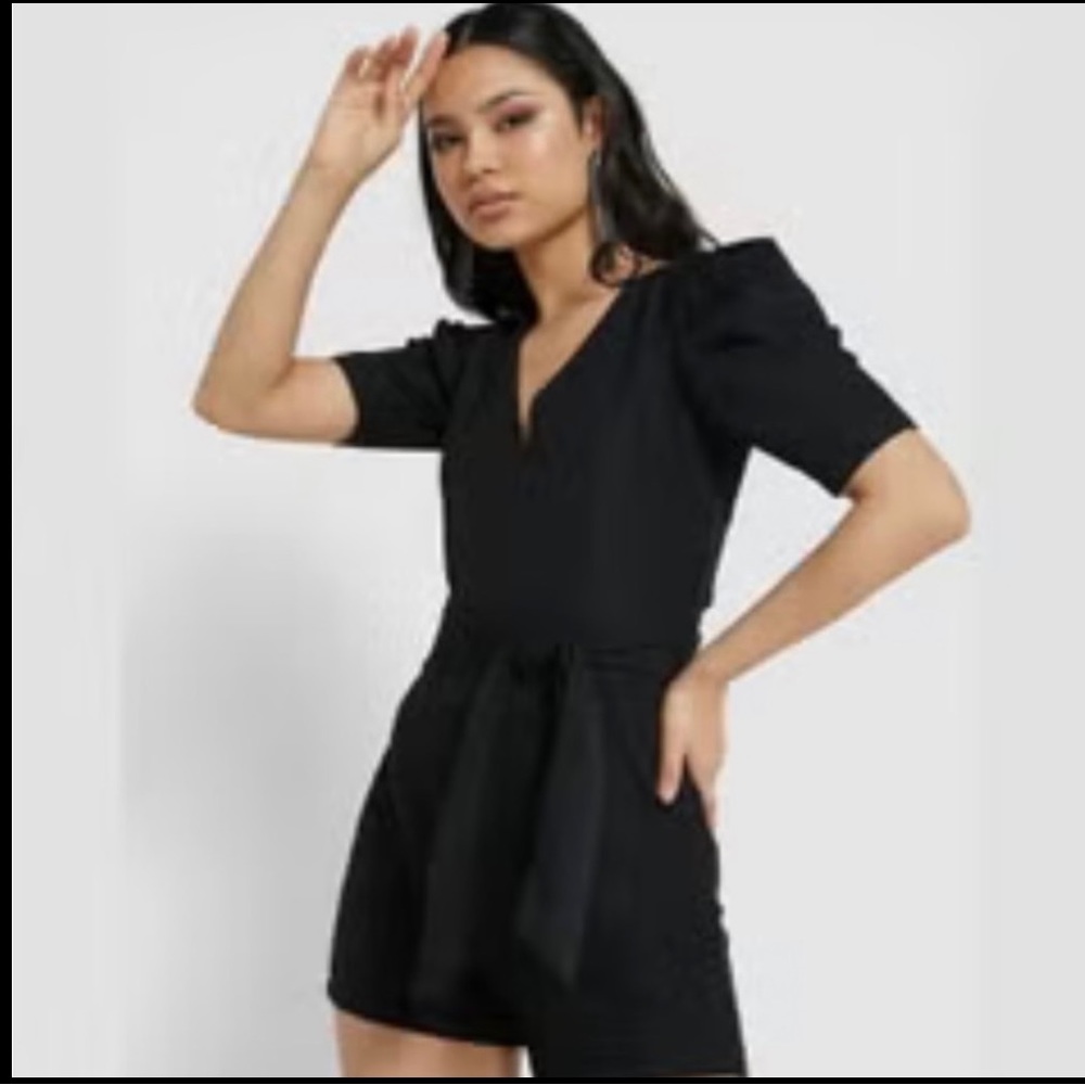 TopShop Black Puff Sleeve Jumper